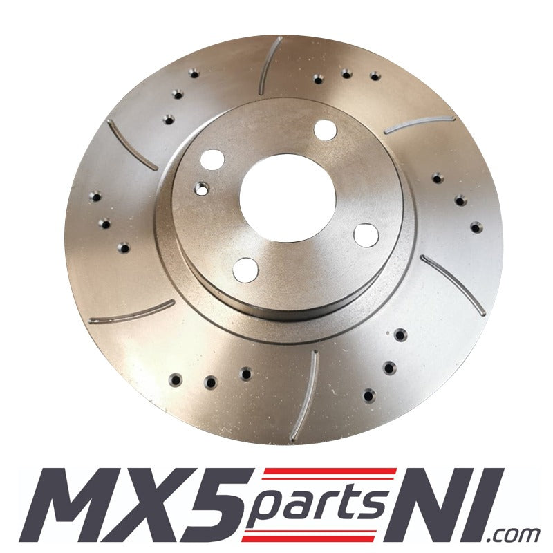 MTEC Rear Drilled And Grooved Brake Discs MX5 MK1 1.6